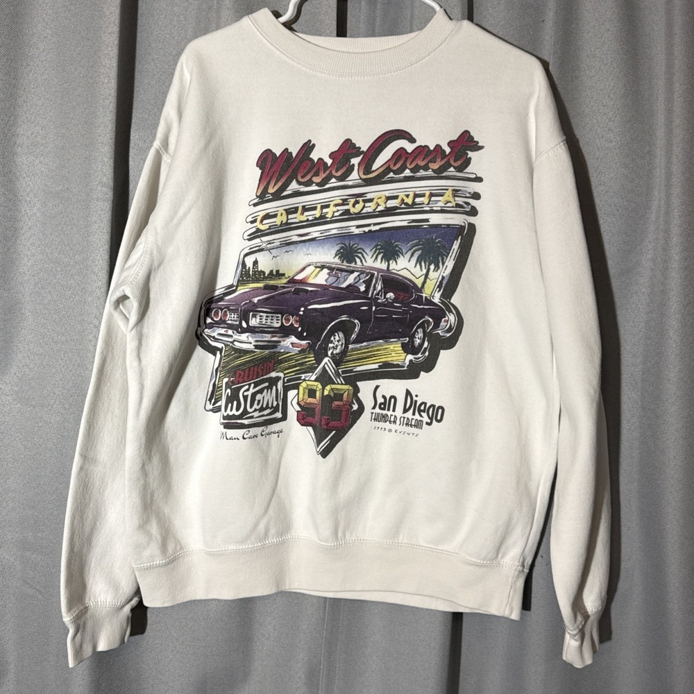 John Galt West Coast San Diego Graphic Sweatshirt White Car OS